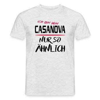 Männer Sprüche Angeber Casanova - Männer T-Shirt - Grau meliert - Vorne - AI Model Male 178 dark (178cm)