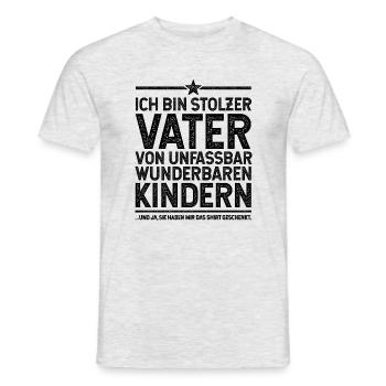 Stolzer Vater Unfassbar Wunderbare Kinder Vatertag - Männer T-Shirt - Grau meliert - Vorne - AI Model Male 178 dark (178cm)