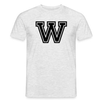 W - Männer T-Shirt - Grau meliert - Vorne - AI Model Male 178 dark (178cm)