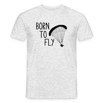 Born to fly - Men's T-Shirt - heather grey - Front - AI Model Male 178 dark (178cm)