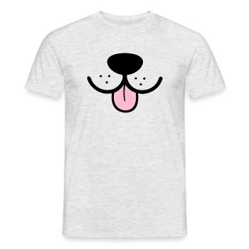 Dog funny snout dog snout funny mask - Men's T-Shirt - heather grey - Front - AI Model Male 178 dark (178cm)