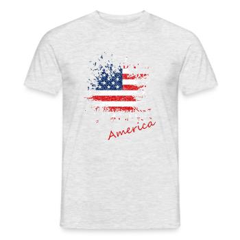 America - Männer T-Shirt - Grau meliert - Vorne - AI Model Male 178 dark (178cm)