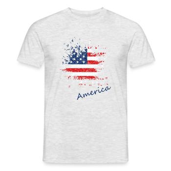 America USA - Männer T-Shirt - Grau meliert - Vorne - AI Model Male 178 dark (178cm)