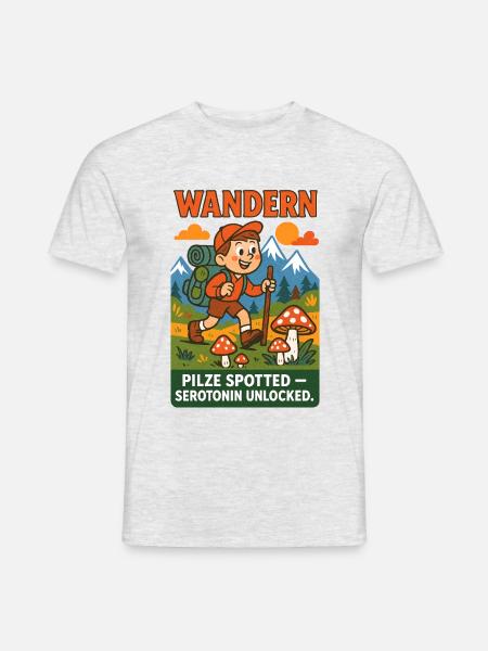 Wandern und Entdecken - Männer T-Shirt - Grau meliert