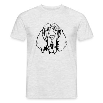 BLOODHOUND Hunde Hund Wilsigns Jagdhunde Jagdhund - Männer T-Shirt - Grau meliert - Vorne - AI Model Male 178 dark (178cm)