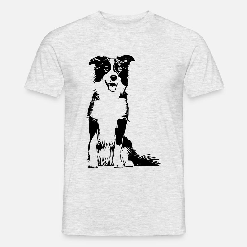 Border Collie / Hunde Design Geschenkidee - Männer T-Shirt - Grau meliert