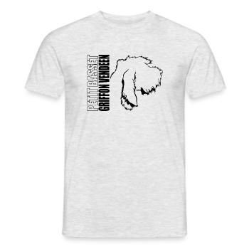 PETIT BASSET GRIFFON VENDEEN Profil Chiens Wilsigns - T-shirt homme - gris chiné - Devant - AI Model Male 178 dark (178cm)