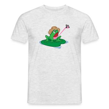 Frog Funny Tongue Fly Hat Green Funny Gift - Men's T-Shirt - heather grey - Front - AI Model Male 178 dark (178cm)