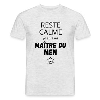 Remain Calm Master of the NEN - Anime Manga - Men's T-Shirt - heather grey - Front - AI Model Male 178 dark (178cm)