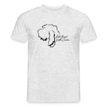 PETIT BASSET GRIFFON VENDEEN Profil Chiens Wilsigns - T-shirt homme - gris chiné - Devant - AI Model Male 178 dark (178cm)