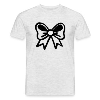 Schleife elegant / bow - Feier - Fest - Party - Männer T-Shirt - Grau meliert - Vorne - AI Model Male 178 dark (178cm)