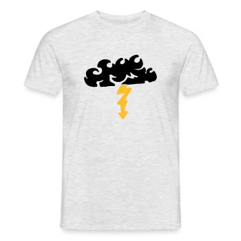 Lightning from a cloud / thunderstorm & lightning - Men's T-Shirt - heather grey - Front - AI Model Male 178 dark (178cm)
