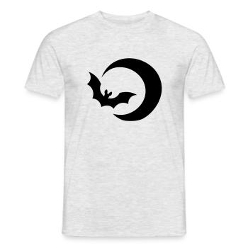 Bat & moon / bat & moon / night sky night - Men's T-Shirt - heather grey - Front - AI Model Male 178 dark (178cm)