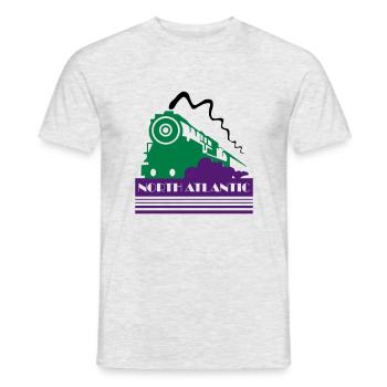 Chemin de fer Art Déco de l’Atlantique Nord - T-shirt homme - gris chiné - Devant - AI Model Male 178 dark (178cm)