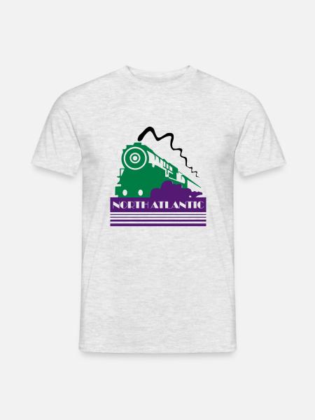 Nordatlantische Art-déco-Eisenbahn - Männer T-Shirt - Grau meliert