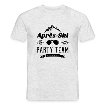 apres ski party team - Männer T-Shirt - Grau meliert - Vorne - AI Model Male 178 dark (178cm)