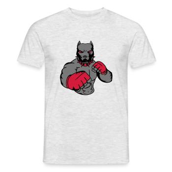 dog_fighter_002 - Männer T-Shirt - Grau meliert - Vorne - AI Model Male 178 dark (178cm)