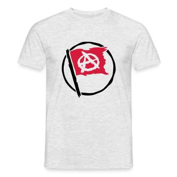 Concevoir le symbole du drapeau de l'anarchie - T-shirt homme - gris chiné - Devant - AI Model Male 178 dark (178cm)
