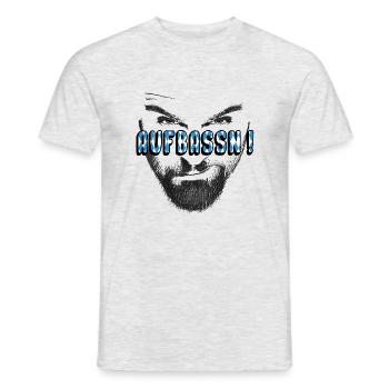 aufbassn bayrisch dialekt - Männer T-Shirt - Grau meliert - Vorne - AI Model Male 178 dark (178cm)