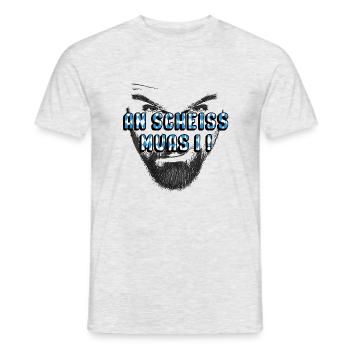 An scheiss muas i bayrisch dialekt - Männer T-Shirt - Grau meliert - Vorne - AI Model Male 178 dark (178cm)
