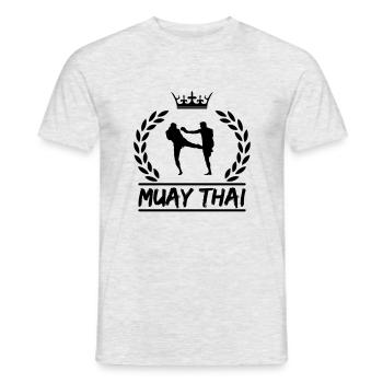 Muay Thai - Männer T-Shirt - Grau meliert - Vorne - AI Model Male 178 dark (178cm)