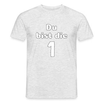 Nummer 1 - Männer T-Shirt - Grau meliert - Vorne - AI Model Male 178 dark (178cm)