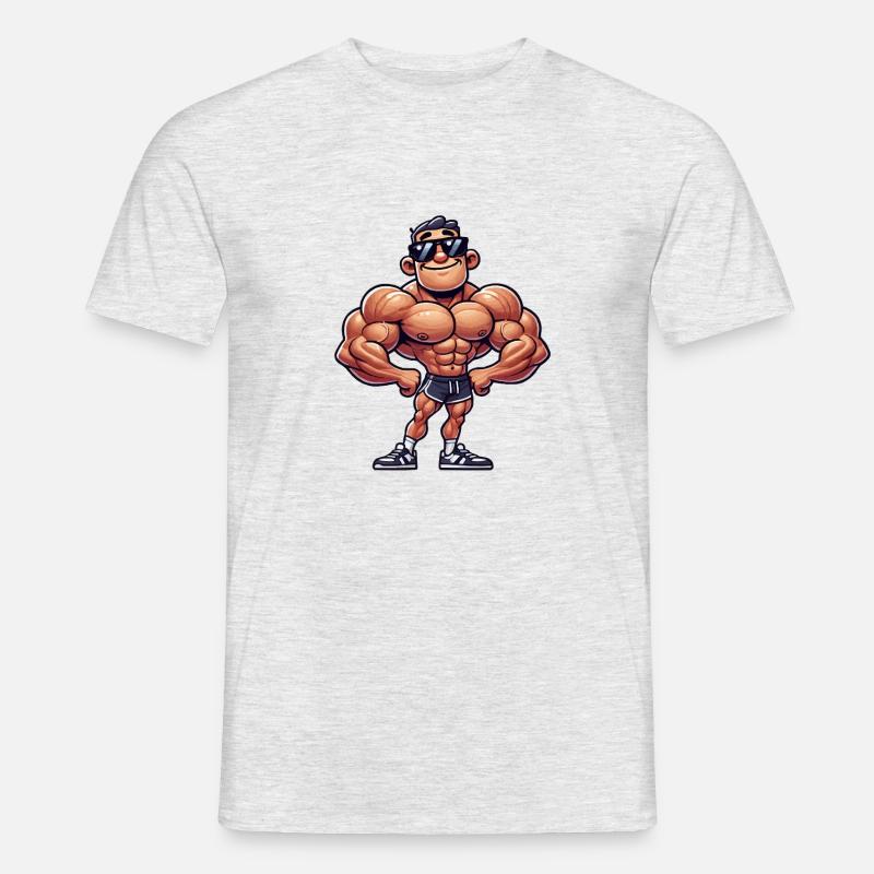 bodybuilder cool - Männer T-Shirt - Grau meliert