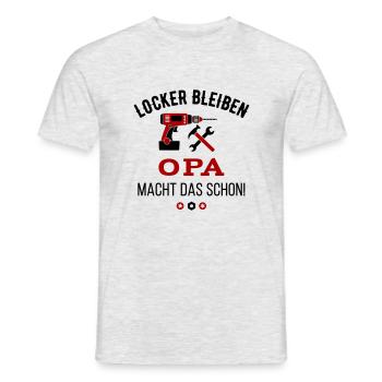 Locker bleiben Opa macht das schon. - Männer T-Shirt - Grau meliert - Vorne - AI Model Male 178 dark (178cm)