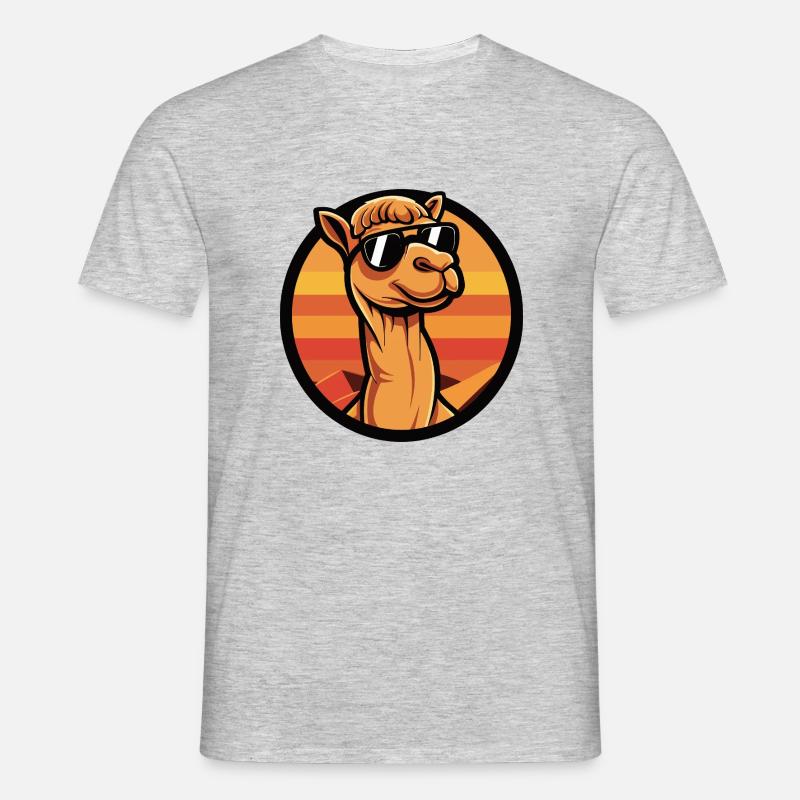 Kamel Comic Cool - Männer T-Shirt - Grau meliert