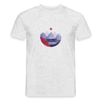Coucher de soleil au japon - T-shirt homme - gris chiné - Devant - AI Model Male 178 dark (178cm)