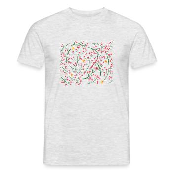 Papillons et Fleurs - T-shirt homme - gris chiné - Devant - AI Model Male 178 dark (178cm)