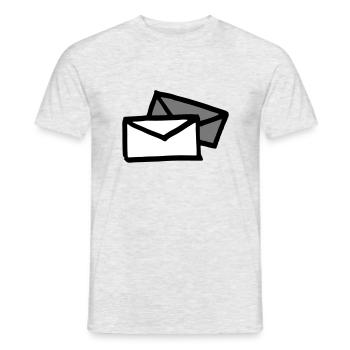 Deux lettres / enveloppes - T-shirt homme - gris chiné - Devant - AI Model Male 178 dark (178cm)