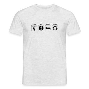 pull eat sleep repeat - Männer T-Shirt - Grau meliert - Vorne - AI Model Male 178 dark (178cm)