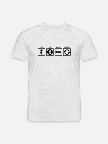 pull eat sleep repeat - Männer T-Shirt - Grau meliert