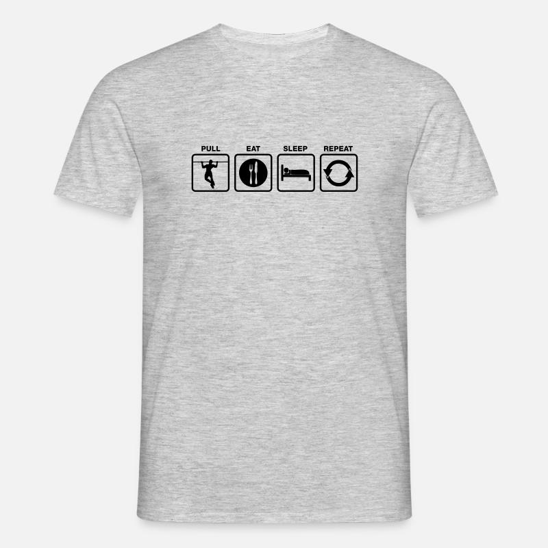 pull eat sleep repeat - Männer T-Shirt - Grau meliert