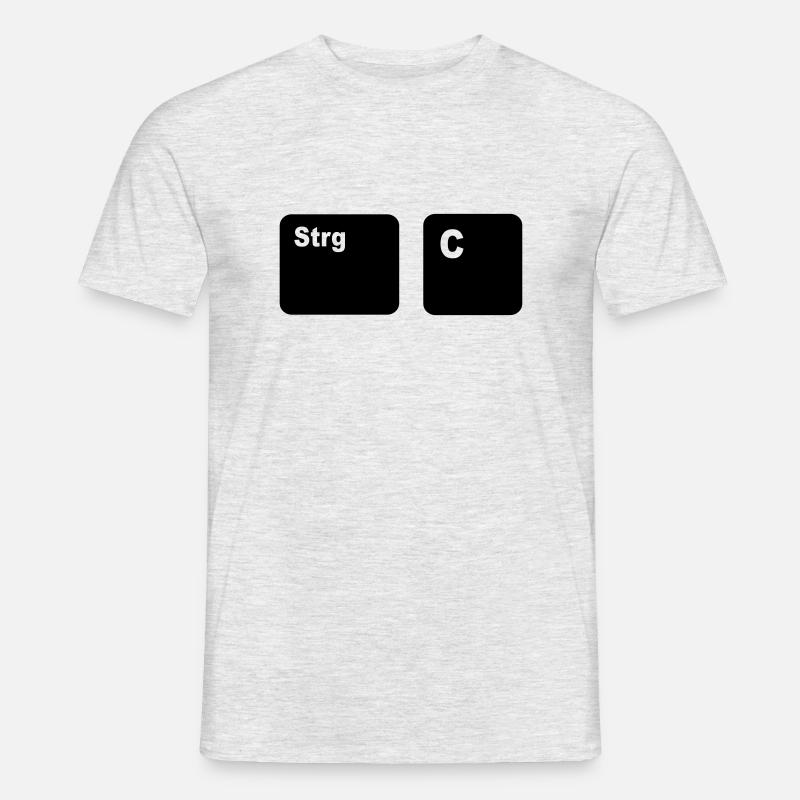 Strg + C Copy and Paste - Männer T-Shirt - Grau meliert