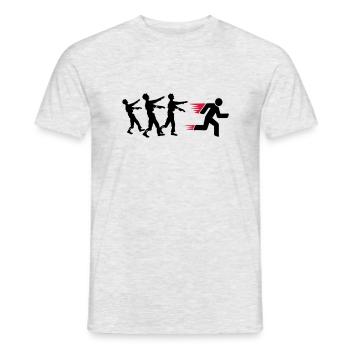Run From Zombies - Men's T-Shirt - heather grey - Front - AI Model Male 178 dark (178cm)
