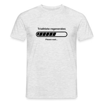 Triathlon - Triathlete regenerated please wait - Men's T-Shirt - heather grey - Front - AI Model Male 178 dark (178cm)