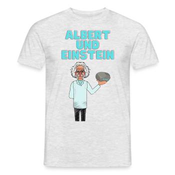 Albert und ein Stein - Männer T-Shirt - Grau meliert - Vorne - AI Model Male 178 dark (178cm)