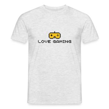 LIEBE GAMING - Männer T-Shirt - Grau meliert - Vorne - AI Model Male 178 dark (178cm)