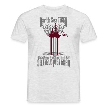 Oil Rig Oil Field Veteran - Men's T-Shirt - heather grey - Front - AI Model Male 178 dark (178cm)