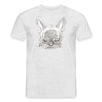 Bouledogue Français Bully Frenchie - T-shirt homme - gris chiné - Devant - AI Model Male 178 dark (178cm)