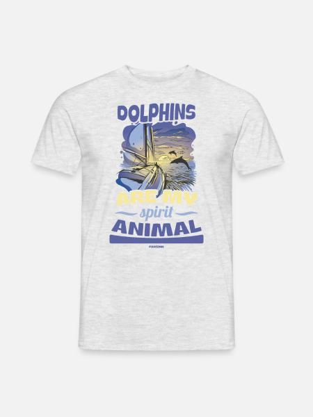 Delfin Delfinschule Säugetier Meer Delfinarium - Männer T-Shirt - Grau meliert