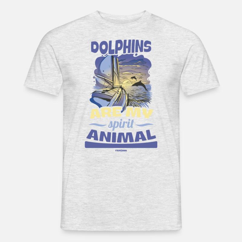 Delfin Delfinschule Säugetier Meer Delfinarium - Männer T-Shirt - Grau meliert
