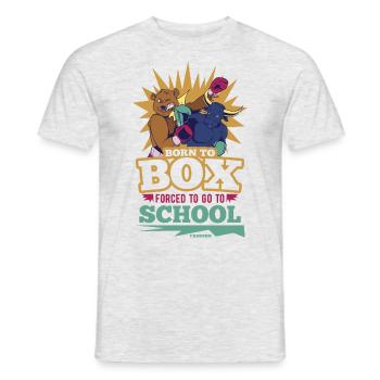 Born To Box forcé d’aller à l’école - T-shirt homme - gris chiné - Devant - AI Model Male 178 dark (178cm)