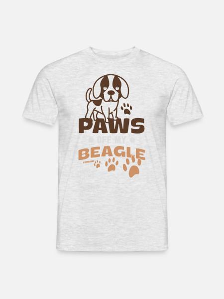 Hundepfote Beagle Welpe - Männer T-Shirt - Grau meliert