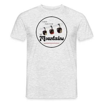a good Place to be - The Mountains, Mountains, Alps - Men's T-Shirt - heather grey - Front - AI Model Male 178 dark (178cm)