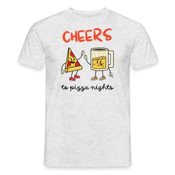 Cheers to Pizza Nights - Männer T-Shirt - Grau meliert - Vorne - AI Model Male 178 dark (178cm)
