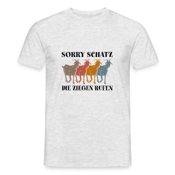 die Ziegen rufen | schatz die ziegen rufen - Männer T-Shirt - Grau meliert - Vorne - AI Model Male 178 dark (178cm)