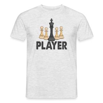 Joueur d'échecs joueur roi cadeau - T-shirt homme - gris chiné - Devant - AI Model Male 178 dark (178cm)